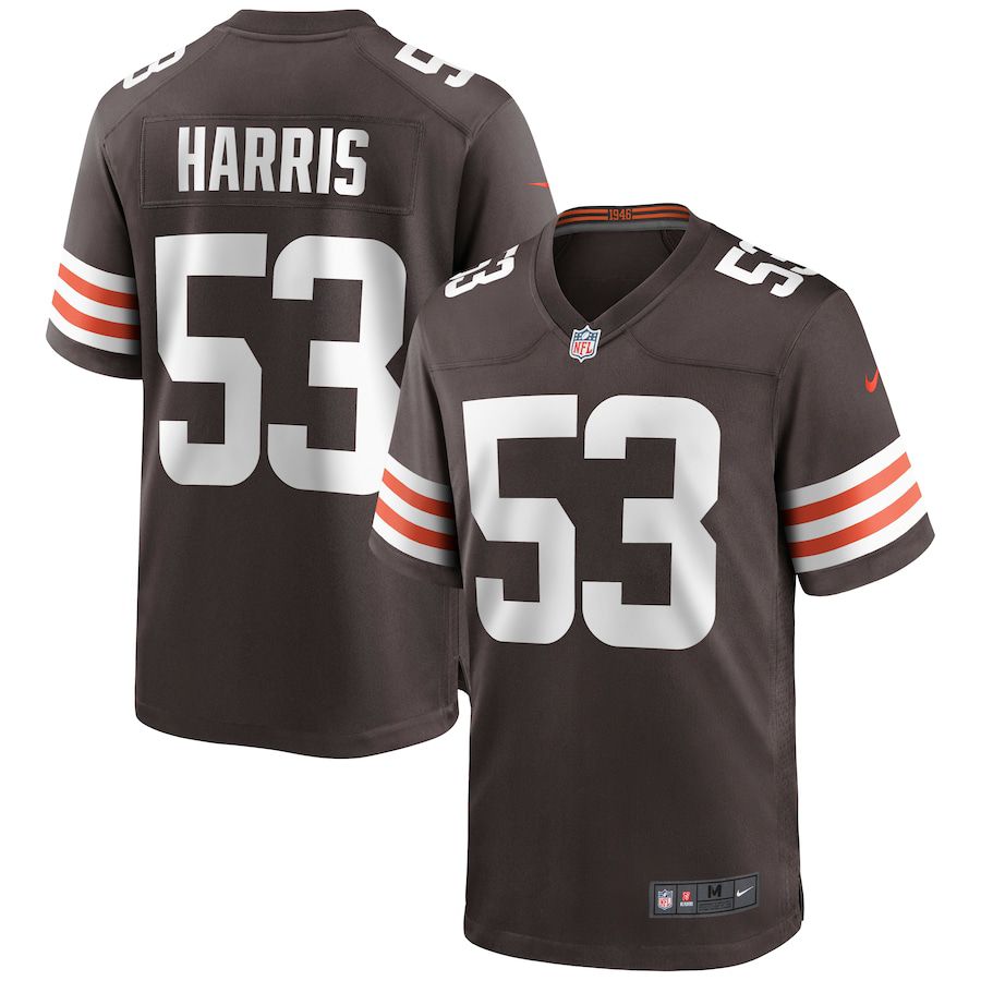 Men Cleveland Browns #53 Nick Harris Nike Brown Game NFL Jersey